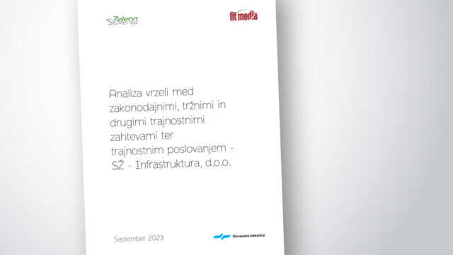 Analiza vrzeli med zakonodajnimi trznimi in drugimi trajnostnimi zahtevami ter trajnostnim poslovanjem SZ Infrastruktura d.o.o. naslovna