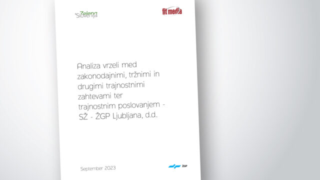 Analiza vrzeli med zakonodajnimi trznimi in drugimi trajnostnimi zahtevami ter trajnostnim poslovanjem SZ ZGP Ljubljana d.d. naslovna